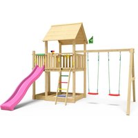JUNGLE GYM Spielturm, Holz/HDPE Polyethylen, für Kinder ab 3 Jahre bis 10 Jahre – gruen JUNGLE GYM Spielturm, Holz/HDPE Polyethylen, für Kinder ab 3 Jahre bis 10 Jahre – gruen