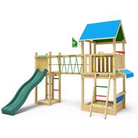 JUNGLE GYM Spielturm, Holz/HDPE Polyethylen, für Kinder ab 3 Jahre bis 10 Jahre – gruen JUNGLE GYM Spielturm, Holz/HDPE Polyethylen, für Kinder ab 3 Jahre bis 10 Jahre – gruen