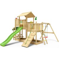 JUNGLE GYM Spielturm, Holz/HDPE Polyethylen, für Kinder ab 3 Jahre bis 10 Jahre – gruen JUNGLE GYM Spielturm, Holz/HDPE Polyethylen, für Kinder ab 3 Jahre bis 10 Jahre – gruen