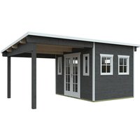 SKANHOLZ Gartenhaus »Dilbeek«, BxHxT: 553 cm x x 380 (Außenmaße inkl. Dachüberstand) – grau SKANHOLZ Gartenhaus »Dilbeek«, BxHxT: 553 cm x x 380 (Außenmaße inkl. Dachüberstand) – grau