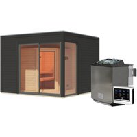 KARIBU Saunahaus »Torma 1«, 308x308x242 cm, 9 kW Bio-Ofen – grau KARIBU Saunahaus »Torma 1«, 308x308x242 cm, 9 kW Bio-Ofen – grau