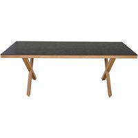 SIENA GARDEN Dining-Tisch »Catania«, 200x74x90 cm, Aluminium/Keramikpulver beschichtet, Teak-Optik/Dark Concrete – schwarz SIENA GARDEN Dining-Tisch »Catania«, 200x74x90 cm, Aluminium/Keramikpulver beschichtet, Teak-Optik/Dark Concrete – schwarz