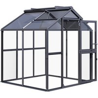 KGT Gewächshaus »Galant«, BxLxH: 2,16 x 2,08 x 2,38 m, 4,49 m², abschließbar – schwarz | grau Rabatt: 20 % KGT Gewächshaus »Galant«, BxLxH: 2,16 x 2,08 x 2,38 m, 4,49 m², abschließbar – schwarz | grau Rabatt: 20 %