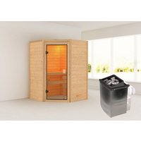KARIBU Sauna »Antonia «, BxTxH: 145 x 187 x 145 cm, 9 kW Ofen mit integr. Steuerung – braun KARIBU Sauna »Antonia «, BxTxH: 145 x 187 x 145 cm, 9 kW Ofen mit integr. Steuerung – braun