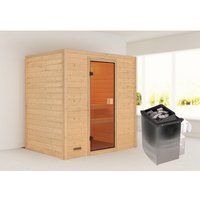 KARIBU Sauna »Selena «, BxTxH: 196 x 187 x 145 cm, 9 kW Ofen mit integr. Steuerung – braun KARIBU Sauna »Selena «, BxTxH: 196 x 187 x 145 cm, 9 kW Ofen mit integr. Steuerung – braun