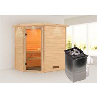 KARIBU Sauna »Jella «, BxTxH: 224 x 191 x 159 cm, 9 kW Ofen mit integr. Steuerung – braun KARIBU Sauna »Jella «, BxTxH: 224 x 191 x 159 cm, 9 kW Ofen mit integr. Steuerung – braun