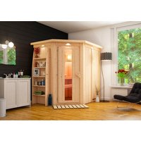 KARIBU Sauna »Harlow «, BxTxH: 210 x 202 x 165 cm, 3,6 kW Ofen mit ext. Steuerung – braun KARIBU Sauna »Harlow «, BxTxH: 210 x 202 x 165 cm, 3,6 kW Ofen mit ext. Steuerung – braun