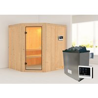 KARIBU Sauna »Bodo «, BxTxH: 196 x 198 x 178 cm, 9 kW Ofen mit ext. Steuerung – braun KARIBU Sauna »Bodo «, BxTxH: 196 x 198 x 178 cm, 9 kW Ofen mit ext. Steuerung – braun