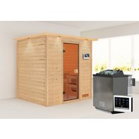 KARIBU Sauna »Adelina «, BxTxH: 224 x 191 x 184 cm, 9 kW Bio Ofen mit ext. Steuerung – braun KARIBU Sauna »Adelina «, BxTxH: 224 x 191 x 184 cm, 9 kW Bio Ofen mit ext. Steuerung – braun
