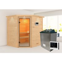 KARIBU Sauna »Elea «, BxTxH: 224 x 191 x 184 cm, 9 kW Ofen mit ext. Steuerung – braun KARIBU Sauna »Elea «, BxTxH: 224 x 191 x 184 cm, 9 kW Ofen mit ext. Steuerung – braun