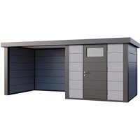 Telluria Gerätehaus »Classico«, BxHxT: 616 x 219 x 258 cm (Außenmaß inkl. Dachüberstand) – grau Telluria Gerätehaus »Classico«, BxHxT: 616 x 219 x 258 cm (Außenmaß inkl. Dachüberstand) – grau