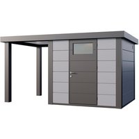 Telluria Gerätehaus »Classico«, BxHxT: 616 x 219 x 258 cm (Außenmaß inkl. Dachüberstand) – grau Telluria Gerätehaus »Classico«, BxHxT: 616 x 219 x 258 cm (Außenmaß inkl. Dachüberstand) – grau