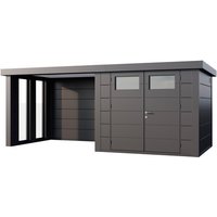 Telluria Gerätehaus »Classico«, BxHxT: 643,8 x 219 x 258 cm (Außenmaß inkl. Dachüberstand) – silberfarben Telluria Gerätehaus »Classico«, BxHxT: 643,8 x 219 x 258 cm (Außenmaß inkl. Dachüberstand) – silberfarben