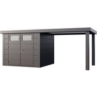 Telluria Gerätehaus »Classico«, BxHxT: 643,8 x 219 x 258 cm (Außenmaß inkl. Dachüberstand) – silberfarben Telluria Gerätehaus »Classico«, BxHxT: 643,8 x 219 x 258 cm (Außenmaß inkl. Dachüberstand) – silberfarben