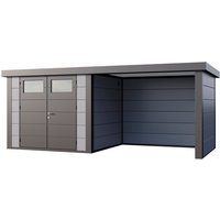 Telluria Gerätehaus »Classico«, BxHxT: 643,8 x 219 x 258 cm (Außenmaß inkl. Dachüberstand) – grau Telluria Gerätehaus »Classico«, BxHxT: 643,8 x 219 x 258 cm (Außenmaß inkl. Dachüberstand) – grau