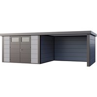 Telluria Gerätehaus »Classico«, BxHxT: 706 x 219 x 318 cm (Außenmaß inkl. Dachüberstand) – grau Telluria Gerätehaus »Classico«, BxHxT: 706 x 219 x 318 cm (Außenmaß inkl. Dachüberstand) – grau