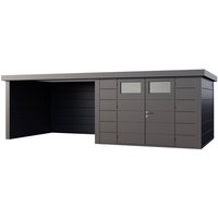 Telluria Gerätehaus »Classico«, BxHxT: 706 x 219 x 318 cm (Außenmaß inkl. Dachüberstand) – silberfarben Telluria Gerätehaus »Classico«, BxHxT: 706 x 219 x 318 cm (Außenmaß inkl. Dachüberstand) – silberfarben