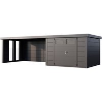 Telluria Gerätehaus »Classico«, BxHxT: 676 x 219 x 318 cm (Außenmaß inkl. Dachüberstand) – silberfarben Telluria Gerätehaus »Classico«, BxHxT: 676 x 219 x 318 cm (Außenmaß inkl. Dachüberstand) – silberfarben