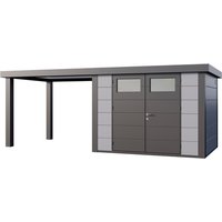 Telluria Gerätehaus »Classico«, BxHxT: 676 x 219 x 258 cm (Außenmaß inkl. Dachüberstand) – grau Telluria Gerätehaus »Classico«, BxHxT: 676 x 219 x 258 cm (Außenmaß inkl. Dachüberstand) – grau