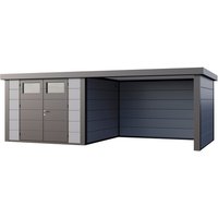 Telluria Gerätehaus »Classico«, BxHxT: 676 x 219 x 318 cm (Außenmaß inkl. Dachüberstand) – grau Telluria Gerätehaus »Classico«, BxHxT: 676 x 219 x 318 cm (Außenmaß inkl. Dachüberstand) – grau