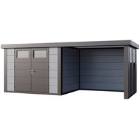 Telluria Gerätehaus »Classico«, BxHxT: 676 x 219 x 258 cm (Außenmaß inkl. Dachüberstand) – grau Telluria Gerätehaus »Classico«, BxHxT: 676 x 219 x 258 cm (Außenmaß inkl. Dachüberstand) – grau