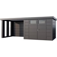 Telluria Gerätehaus »Classico«, BxHxT: 676 x 219 x 258 cm (Außenmaß inkl. Dachüberstand) – silberfarben Telluria Gerätehaus »Classico«, BxHxT: 676 x 219 x 258 cm (Außenmaß inkl. Dachüberstand) – silberfarben