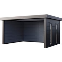 Telluria Pavillon »Singolo«, BxT: 478 x 358 cm (Außenmaß), inkl. Fenster, anthrazit – grau Telluria Pavillon »Singolo«, BxT: 478 x 358 cm (Außenmaß), inkl. Fenster, anthrazit – grau