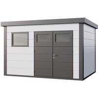 Telluria Gerätehaus »Classico«, BxHxT: 408 x 260 x 318 cm (Außenmaß inkl. Dachüberstand) – weiss Telluria Gerätehaus »Classico«, BxHxT: 408 x 260 x 318 cm (Außenmaß inkl. Dachüberstand) – weiss