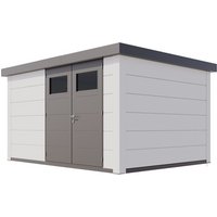 Telluria Gerätehaus »Classico«, BxHxT: 408 x 260 x 318 cm (Außenmaß inkl. Dachüberstand) – weiss Telluria Gerätehaus »Classico«, BxHxT: 408 x 260 x 318 cm (Außenmaß inkl. Dachüberstand) – weiss