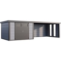 Telluria Gerätehaus »Classico«, BxHxT: 676 x 219 x 318 cm (Außenmaß inkl. Dachüberstand) – grau Telluria Gerätehaus »Classico«, BxHxT: 676 x 219 x 318 cm (Außenmaß inkl. Dachüberstand) – grau