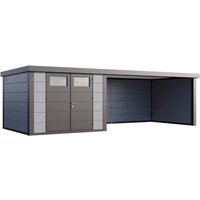 Telluria Gerätehaus »Classico«, BxHxT: 676 x 219 x 318 cm (Außenmaß inkl. Dachüberstand) – grau Telluria Gerätehaus »Classico«, BxHxT: 676 x 219 x 318 cm (Außenmaß inkl. Dachüberstand) – grau