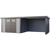 Telluria Gerätehaus »Classico«, BxHxT: 706 x 219 x 318 cm (Außenmaß inkl. Dachüberstand) – grau Telluria Gerätehaus »Classico«, BxHxT: 706 x 219 x 318 cm (Außenmaß inkl. Dachüberstand) – grau