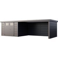 Telluria Gerätehaus »Classico«, BxHxT: 706 x 219 x 318 cm (Außenmaß inkl. Dachüberstand) – silberfarben Telluria Gerätehaus »Classico«, BxHxT: 706 x 219 x 318 cm (Außenmaß inkl. Dachüberstand) – silberfarben