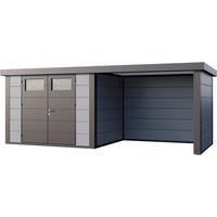 Telluria Gerätehaus »Classico«, BxHxT: 676 x 219 x 258 cm (Außenmaß inkl. Dachüberstand) – grau Telluria Gerätehaus »Classico«, BxHxT: 676 x 219 x 258 cm (Außenmaß inkl. Dachüberstand) – grau