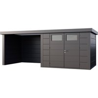 Telluria Gerätehaus »Classico«, BxHxT: 676 x 219 x 258 cm (Außenmaß inkl. Dachüberstand) – silberfarben Telluria Gerätehaus »Classico«, BxHxT: 676 x 219 x 258 cm (Außenmaß inkl. Dachüberstand) – silberfarben