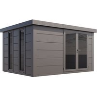 Telluria Gerätehaus »Luminato«, BxHxT: 408 x 219 x 318 cm (Außenmaß inkl. Dachüberstand) – silberfarben Telluria Gerätehaus »Luminato«, BxHxT: 408 x 219 x 318 cm (Außenmaß inkl. Dachüberstand) – silberfarben