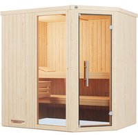 WEKA Ecksauna »VARBERG 1«, 8 Personen, inkl. 5,4 kW Ofen mit integrierter Steuerung – braun WEKA Ecksauna »VARBERG 1«, 8 Personen, inkl. 5,4 kW Ofen mit integrierter Steuerung – braun