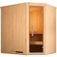 WEKA Ecksauna »VARBERG 1«, 6 Personen, inkl. 4,5 kW Ofen mit externer Steuerung – braun WEKA Ecksauna »VARBERG 1«, 6 Personen, inkl. 4,5 kW Ofen mit externer Steuerung – braun