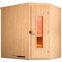 WEKA Ecksauna »VARBERG 1«, 6 Personen, inkl. 4,5 kW Ofen mit externer Steuerung – braun WEKA Ecksauna »VARBERG 1«, 6 Personen, inkl. 4,5 kW Ofen mit externer Steuerung – braun