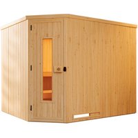 WEKA Ecksauna »VARBERG 4«, 6 Personen, inkl. 9 kW Ofen mit externer Steuerung – braun WEKA Ecksauna »VARBERG 4«, 6 Personen, inkl. 9 kW Ofen mit externer Steuerung – braun