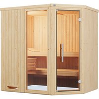 WEKA Ecksauna »VARBERG 1«, 4 Personen, inkl. 4,5 kW Ofen mit externer Steuerung – braun WEKA Ecksauna »VARBERG 1«, 4 Personen, inkl. 4,5 kW Ofen mit externer Steuerung – braun
