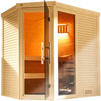 WEKA Massivholzsauna »CUBILIS ECK 1«, 6 Personen, inkl. 4,5 kW Ofen mit externer Steuerung – braun WEKA Massivholzsauna »CUBILIS ECK 1«, 6 Personen, inkl. 4,5 kW Ofen mit externer Steuerung – braun