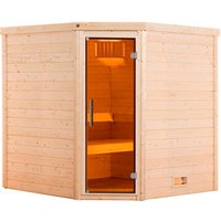WEKA Massivholzsauna »TURKU 2«, 4 Personen, inkl. 9 kW Ofen mit integrierter Steuerung – braun WEKA Massivholzsauna »TURKU 2«, 4 Personen, inkl. 9 kW Ofen mit integrierter Steuerung – braun
