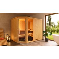 WEKA Ecksauna »VARBERG 4«, 6 Personen, inkl. 7,5 kW Ofen mit externer Steuerung – braun WEKA Ecksauna »VARBERG 4«, 6 Personen, inkl. 7,5 kW Ofen mit externer Steuerung – braun