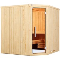 WEKA Ecksauna »VARBERG 3«, 4 Personen, inkl. 7,5 kW Ofen mit externer Steuerung – braun WEKA Ecksauna »VARBERG 3«, 4 Personen, inkl. 7,5 kW Ofen mit externer Steuerung – braun