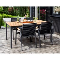 Cinas Gartenmöbelset, 4 Sitzplätze, Teakholz – grau Cinas Gartenmöbelset, 4 Sitzplätze, Teakholz – grau