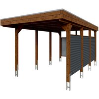 SKANHOLZ Einzelcarport »Friesland Set 11«, 314 x 555 cm (BxT), mit Rück- und Seitenwand, nussbaum – braun Rabatt: 11 % SKANHOLZ Einzelcarport »Friesland Set 11«, 314 x 555 cm (BxT), mit Rück- und Seitenwand, nussbaum – braun Rabatt: 11 %