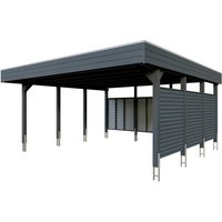 SKANHOLZ Doppelcarport »Friesland Set 13«, 557 x 555 cm (BxT), mit Rück- und Seitenwand, anthrazit – schwarz Rabatt: 11 % SKANHOLZ Doppelcarport »Friesland Set 13«, 557 x 555 cm (BxT), mit Rück- und Seitenwand, anthrazit – schwarz Rabatt: 11 %