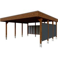 SKANHOLZ Doppelcarport »Friesland Set 13«, 557 x 555 cm (BxT), mit Rück- und Seitenwand, nussbaum – braun Rabatt: 11 % SKANHOLZ Doppelcarport »Friesland Set 13«, 557 x 555 cm (BxT), mit Rück- und Seitenwand, nussbaum – braun Rabatt: 11 %