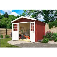 Mr. GARDENER Gartenhaus »Australien Plus«, (BxHxT): 316,8 x 316,8 x 330 cm (Außenmaß) schwedenrot/weiß Mr. GARDENER Gartenhaus »Australien Plus«, (BxHxT): 316,8 x 316,8 x 330 cm (Außenmaß) schwedenrot/weiß